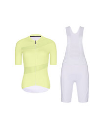 RIVANELLE Cyklistický krátky dres a krátke nohavice - GLAMOR - biela/žltá